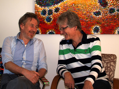 Gunter Damisch und Gerhard Blaboll beim Radiointerview
