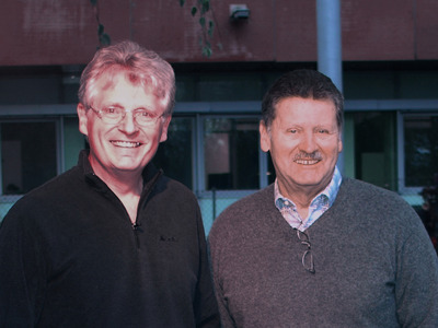 Wilfried Mandl (Wiener Männergesangverein) und Gerhard Blaboll beim Radiointerview