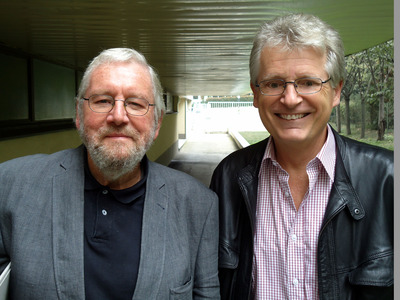 Hans-Wolfgang Scheichl und Gerhard Blaboll beim Radiointerview