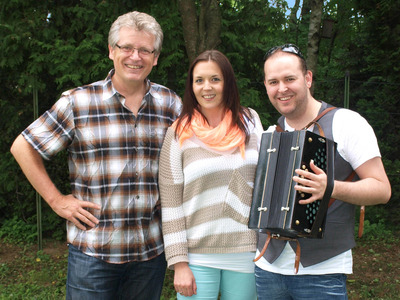 Maria und Helmut Stippich und Gerhard Blaboll beim Radiointerview