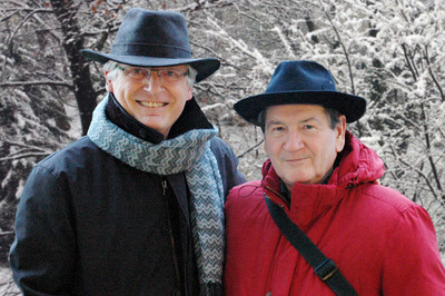 Slavko Ninic (Wiener Tschuschenkapelle) und Gerhard Blaboll beim Radiointerview